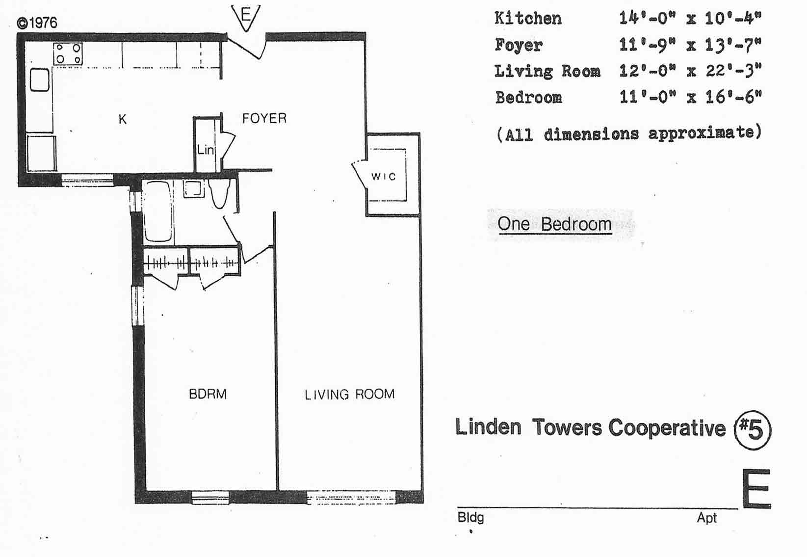 Linden Towers Floor Plan E-Line