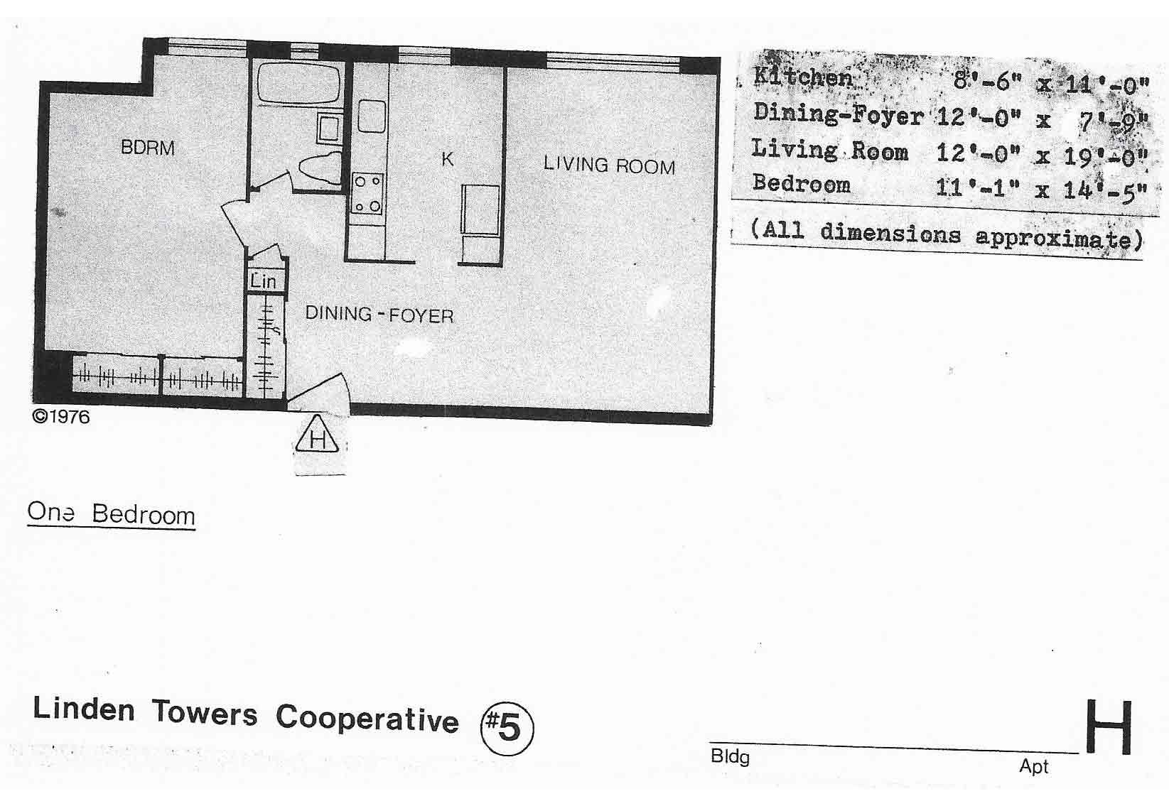 Linden Towers 5 Floor Plan H-Line